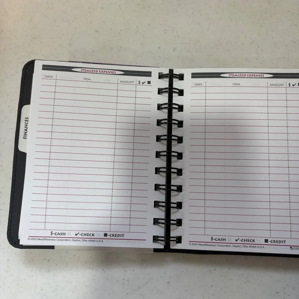 NEW Mead Cambridge Fat Little Day Planner Undated Organizer Black Vintage 2001